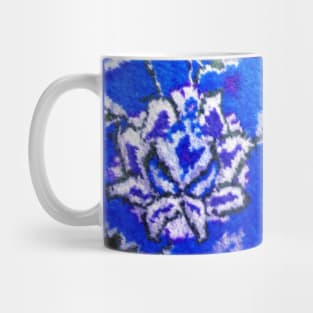 blue flower, flower design, floral designs, minimal art, abstract art, floral pattern, antique rug photo , For custom orders please DM me. Mug